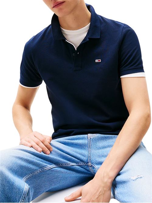 Polo uomo blu in cotone Tommy Jeans | DM0DM20676C1G